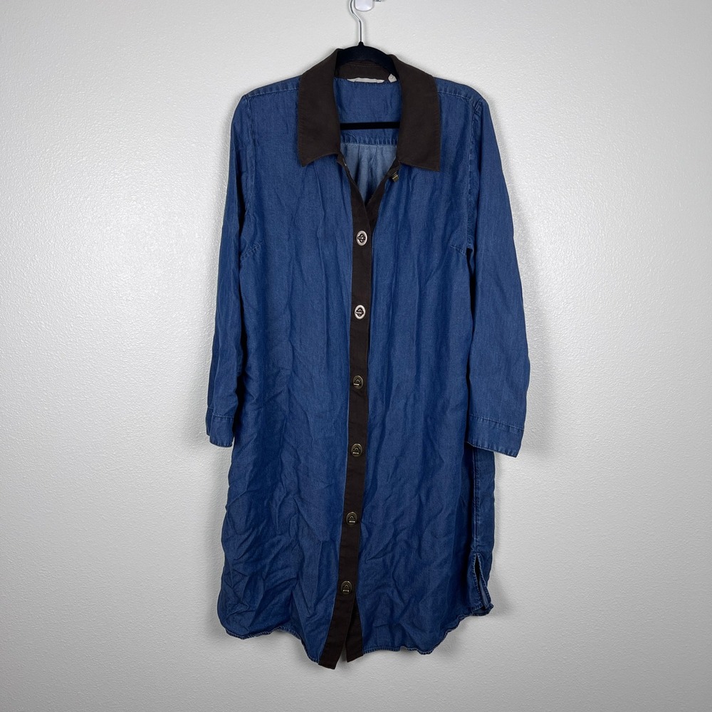 Soft Surroundings Women's Icon Urbina Dress Blue Sz XL - Picture 2 of 7